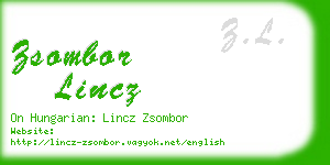 zsombor lincz business card